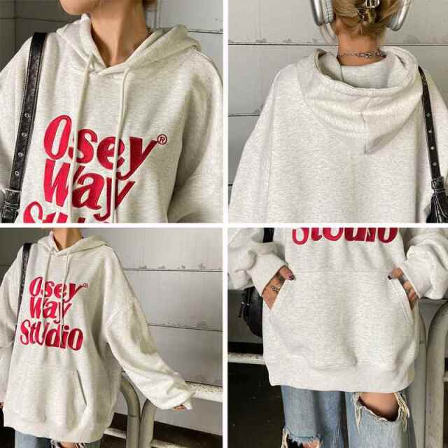 ビッグロゴ刺繍フードチュニック