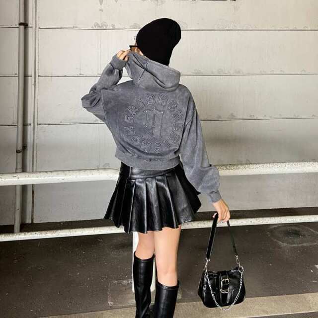 スタッズブリーチロゴフードショート