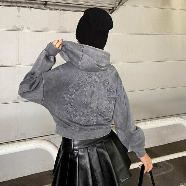 スタッズブリーチロゴフードショート