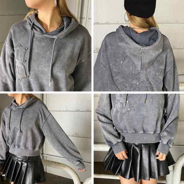 スタッズブリーチロゴフードショート