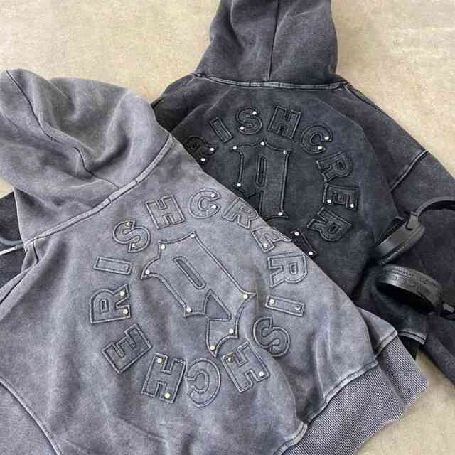 スタッズブリーチロゴフードショート