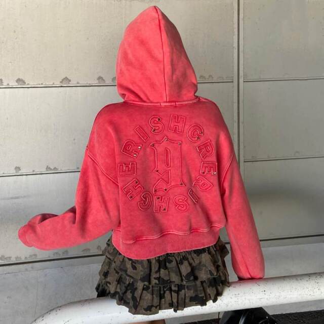 スタッズブリーチロゴフードショート