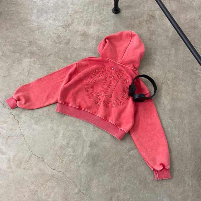 スタッズブリーチロゴフードショート