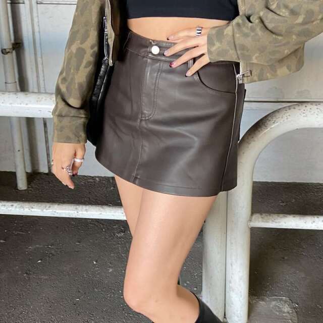 ヴィンテージライク合成皮革スカパン