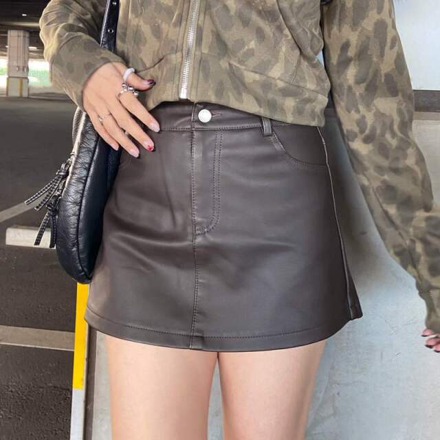 ヴィンテージライク合成皮革スカパン