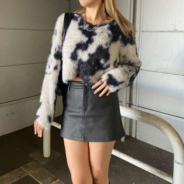 ヴィンテージライク合成皮革スカパン