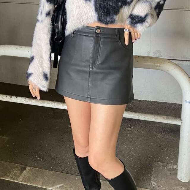 ヴィンテージライク合成皮革スカパン