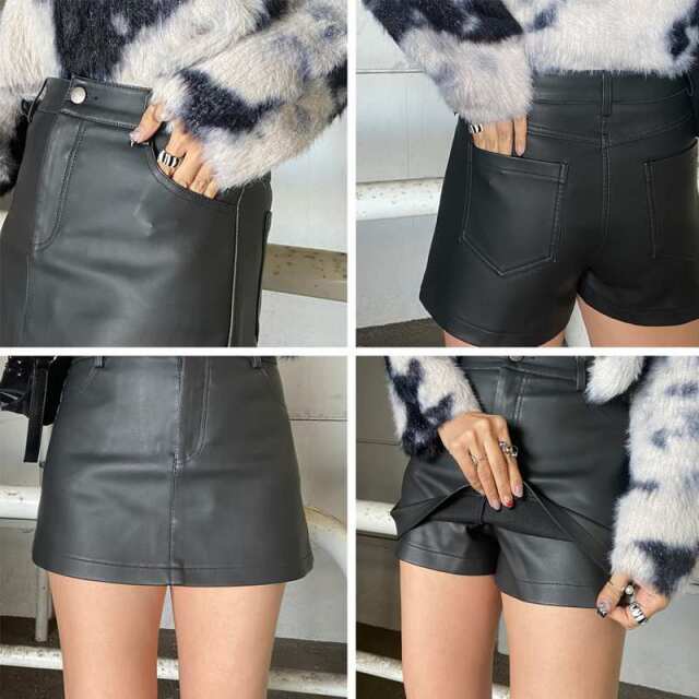 ヴィンテージライク合成皮革スカパン