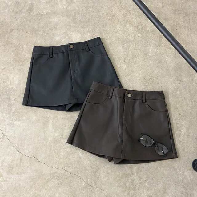 ヴィンテージライク合成皮革スカパン