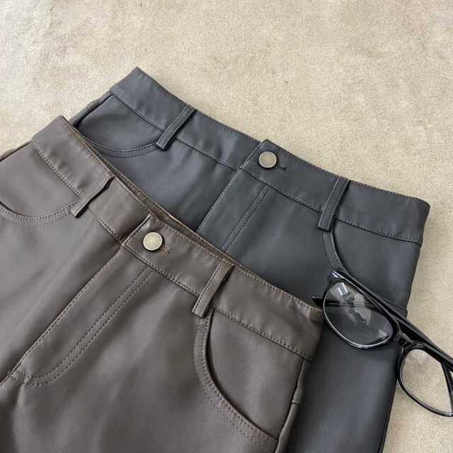 ヴィンテージライク合成皮革スカパン