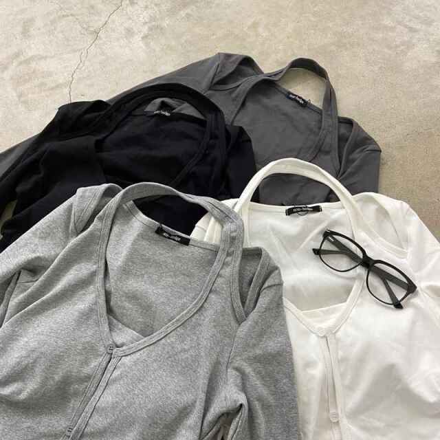 アンサンブル風サイドドロストトップス