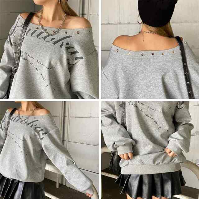 ハトメオフショルプルオーバー