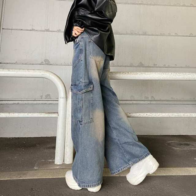 切替デニムカーゴパンツ