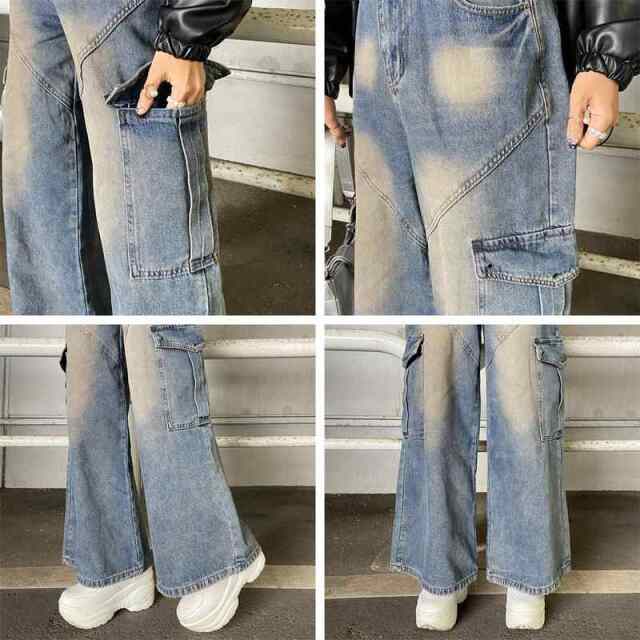 切替デニムカーゴパンツ