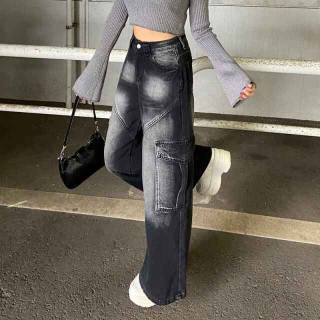 切替デニムカーゴパンツ