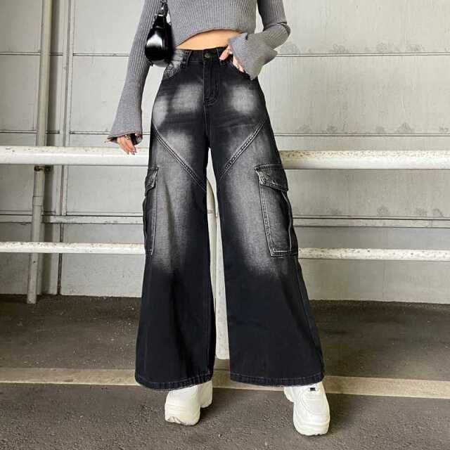 切替デニムカーゴパンツ