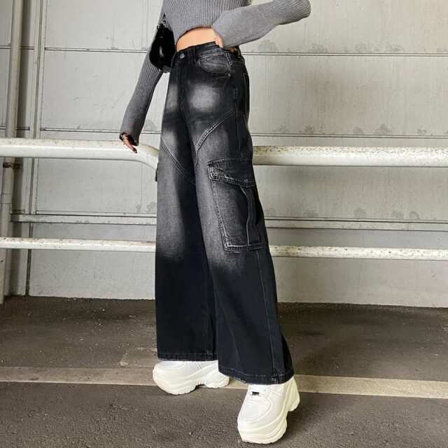 切替デニムカーゴパンツ