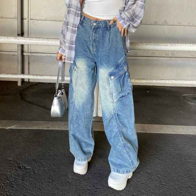 タックデニムカーゴパンツ