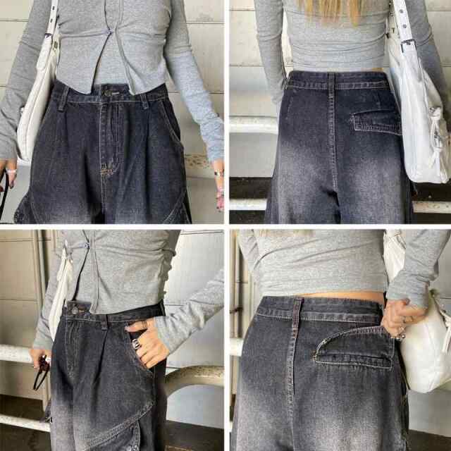 タックデニムカーゴパンツ