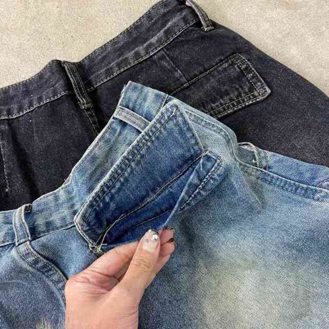 タックデニムカーゴパンツ