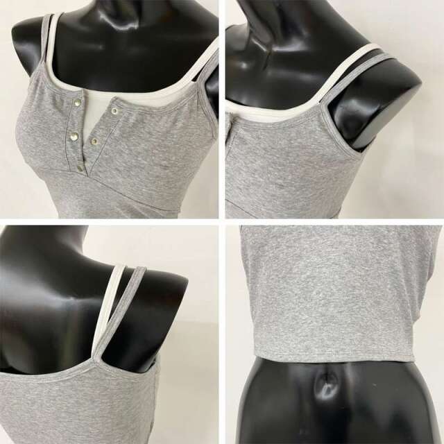 シルバーボタンアンサンブル風キャミソール