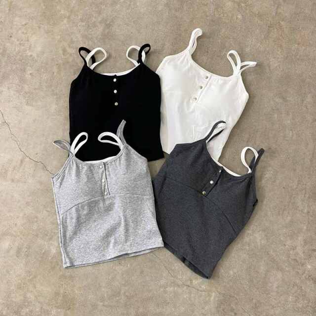 シルバーボタンアンサンブル風キャミソール