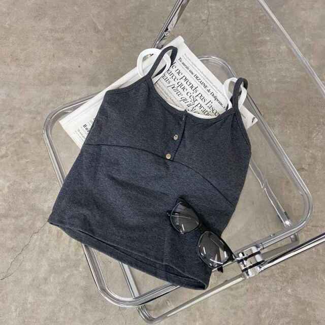 シルバーボタンアンサンブル風キャミソール