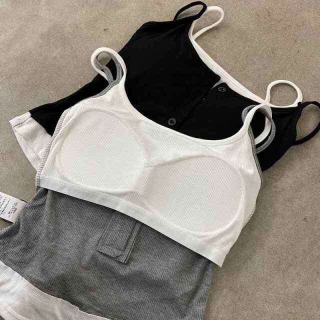 ボタンヘンリーアンサンブル風キャミソール