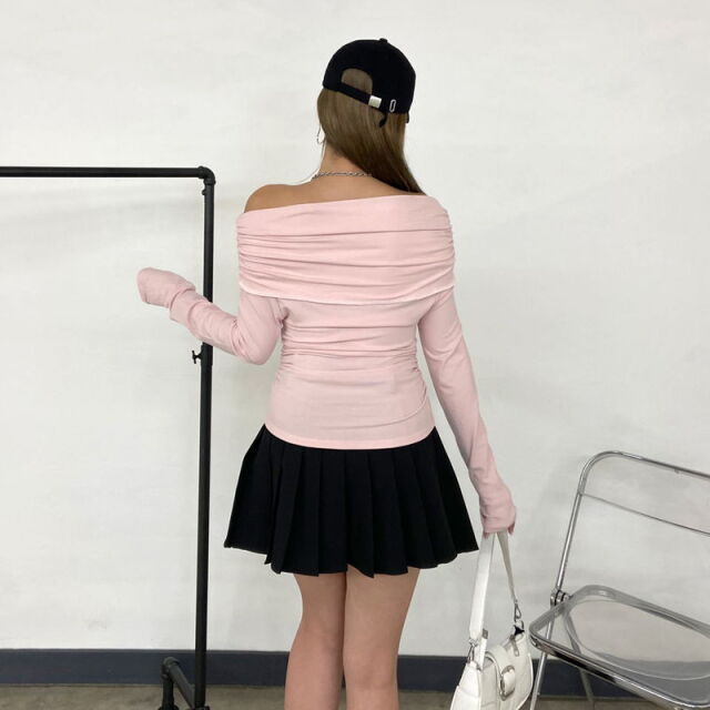 オフショルダーサイドドロストT