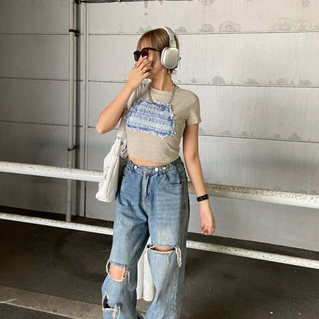 デニムロゴショートTシャツ