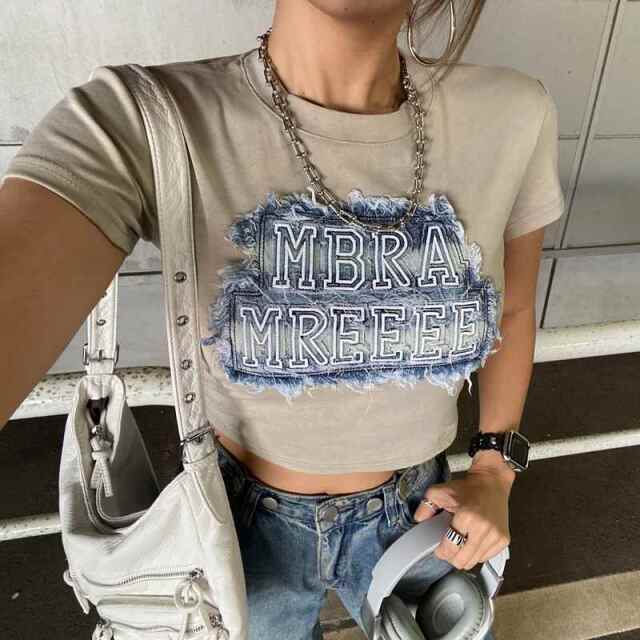 デニムロゴショートTシャツ