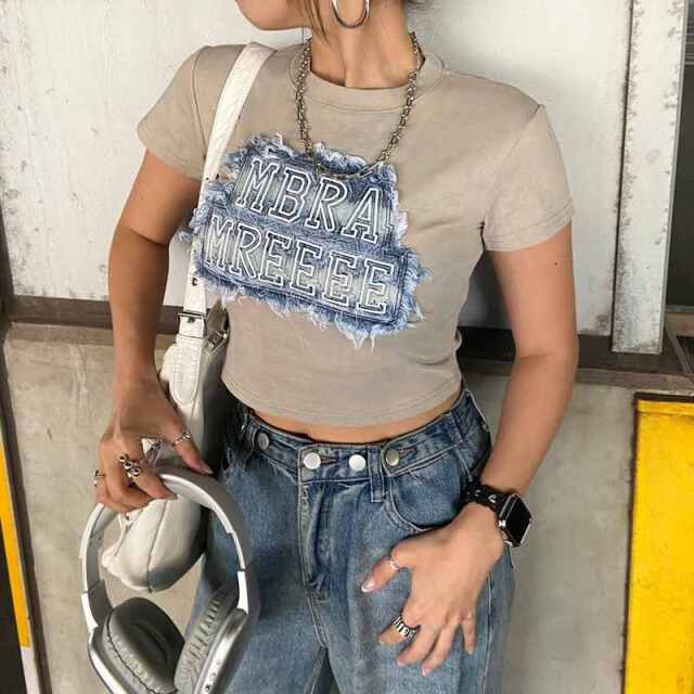 デニムロゴショートTシャツ