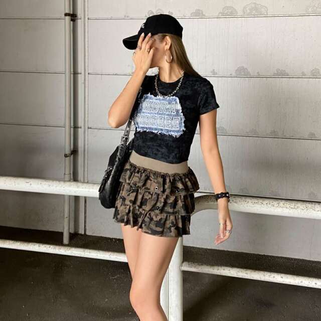 デニムロゴショートTシャツ