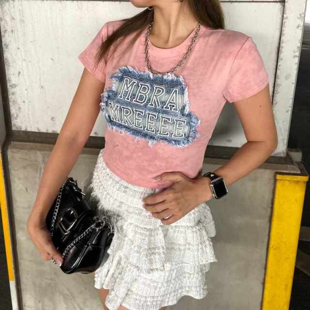 デニムロゴショートTシャツ