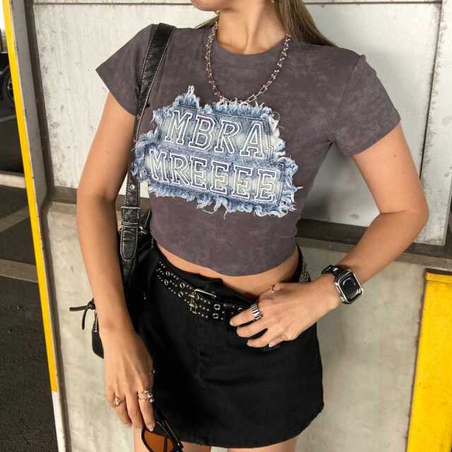 デニムロゴショートTシャツ