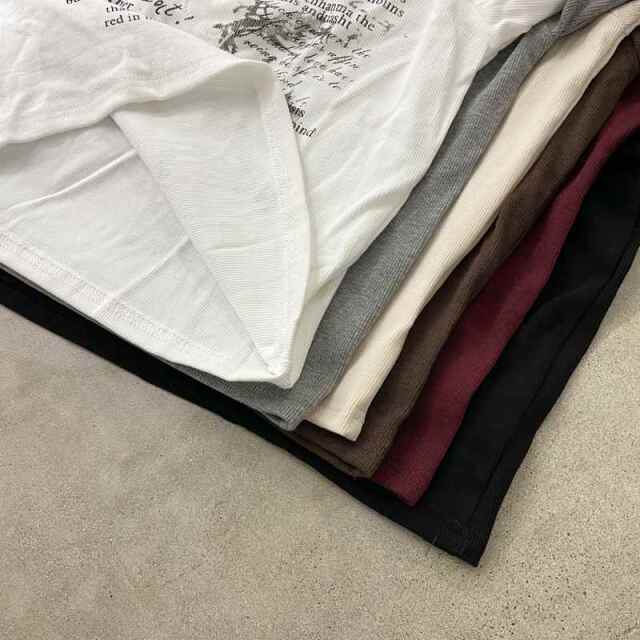 アンサンブル風ロゴレースアップTシャツ