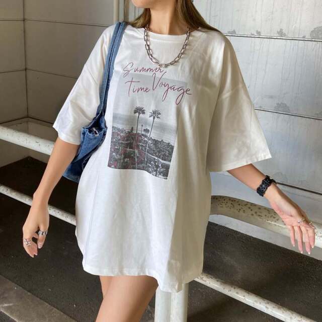 カラーロゴ転写ビッグTシャツ
