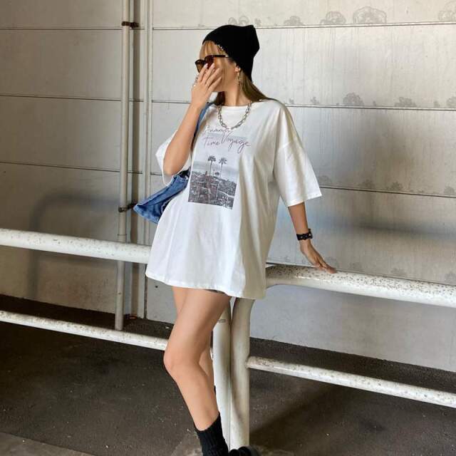 カラーロゴ転写ビッグTシャツ