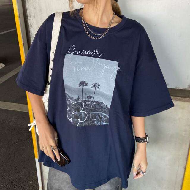 カラーロゴ転写ビッグTシャツ