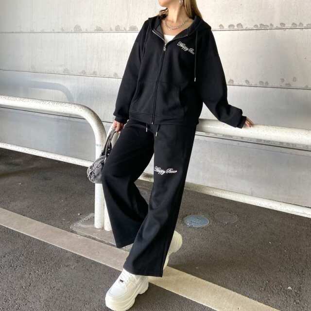刺繍ロゴZIPパーカー・パンツセットアップ