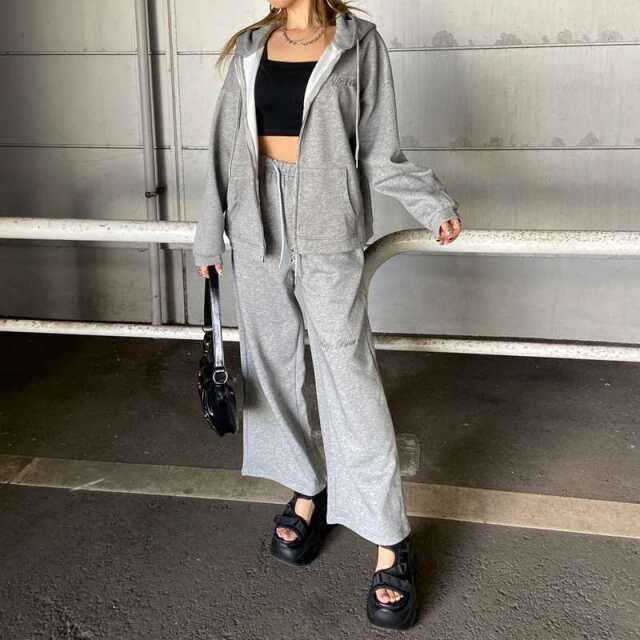 刺繍ロゴZIPパーカー・パンツセットアップ