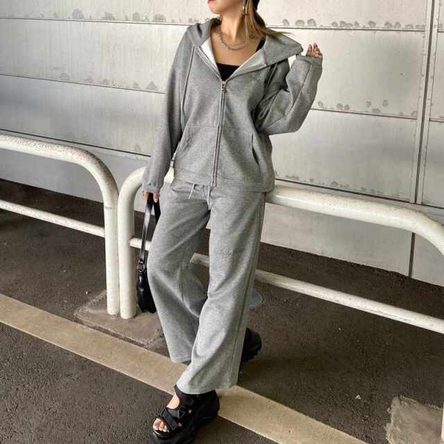 刺繍ロゴZIPパーカー・パンツセットアップ