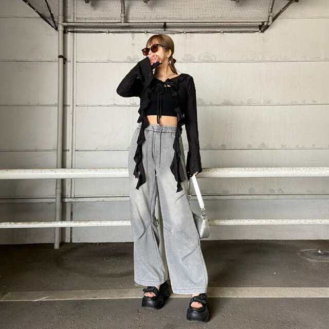 ダメージイレギュラーヘムカーディガン