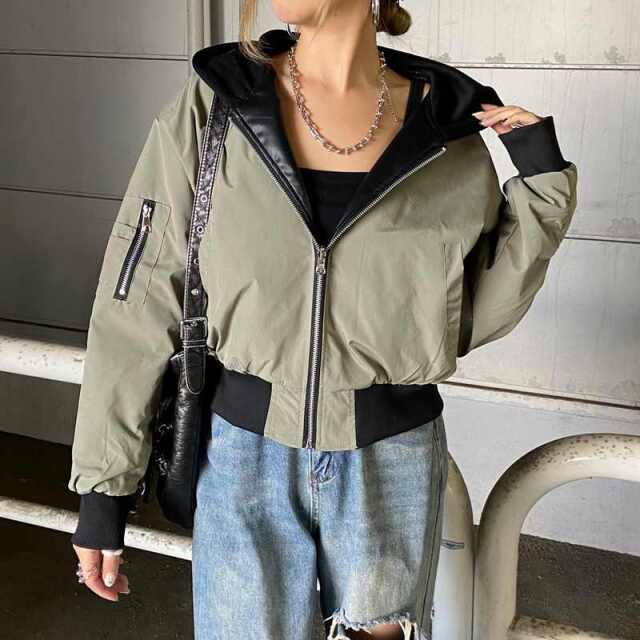 リバーシブルフードMA-1