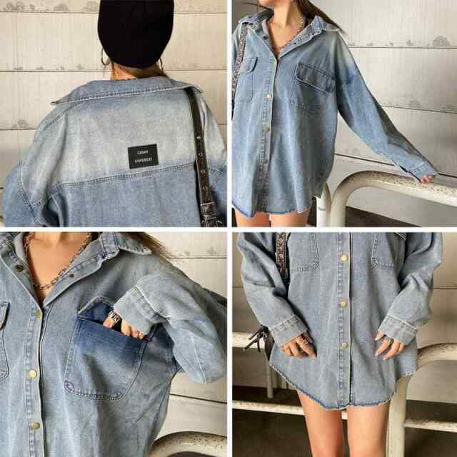 バックタグデニムシャツ