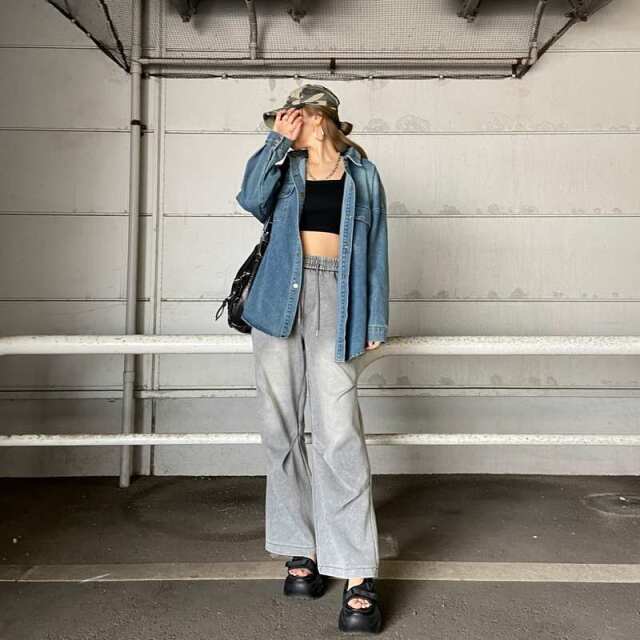 バックタグデニムシャツ