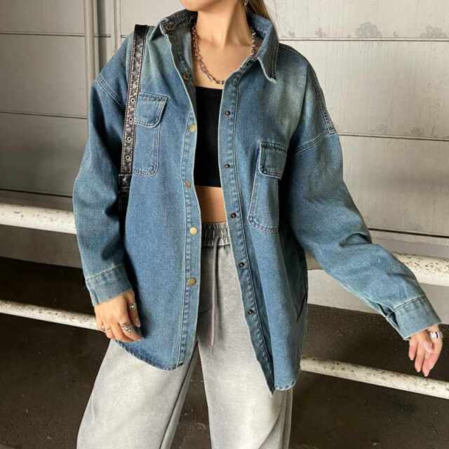 バックタグデニムシャツ