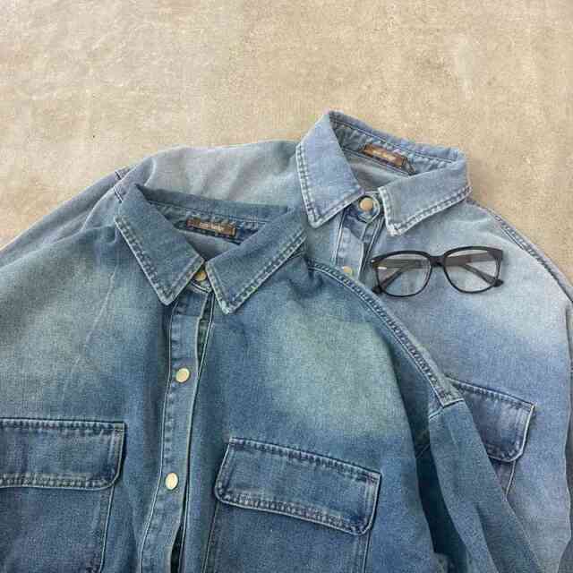 バックタグデニムシャツ