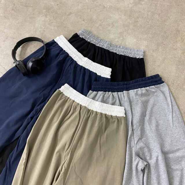 ウエスト配色ワイドパンツ・Tシャツセットアップ