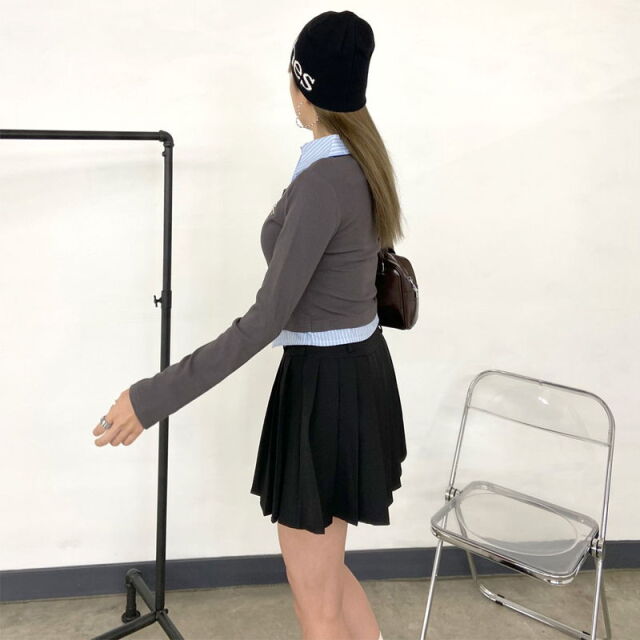 シャツアンサンブル風トップス